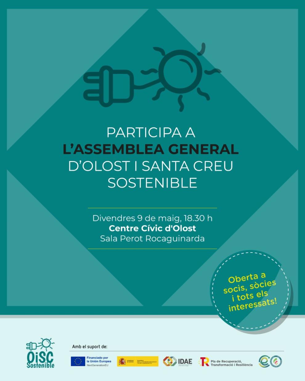 Participa a l'Assemblea General d'Olost i Santa Creu Sostenible!